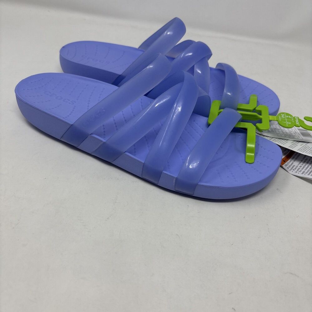 Crocs Splash Glossy Strappy Sandals Women’s 9 Moon Jelly Purple NWT